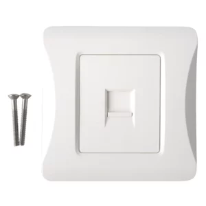 Face Plate-45° (86×86) -w/-Shutter-White 1-Port