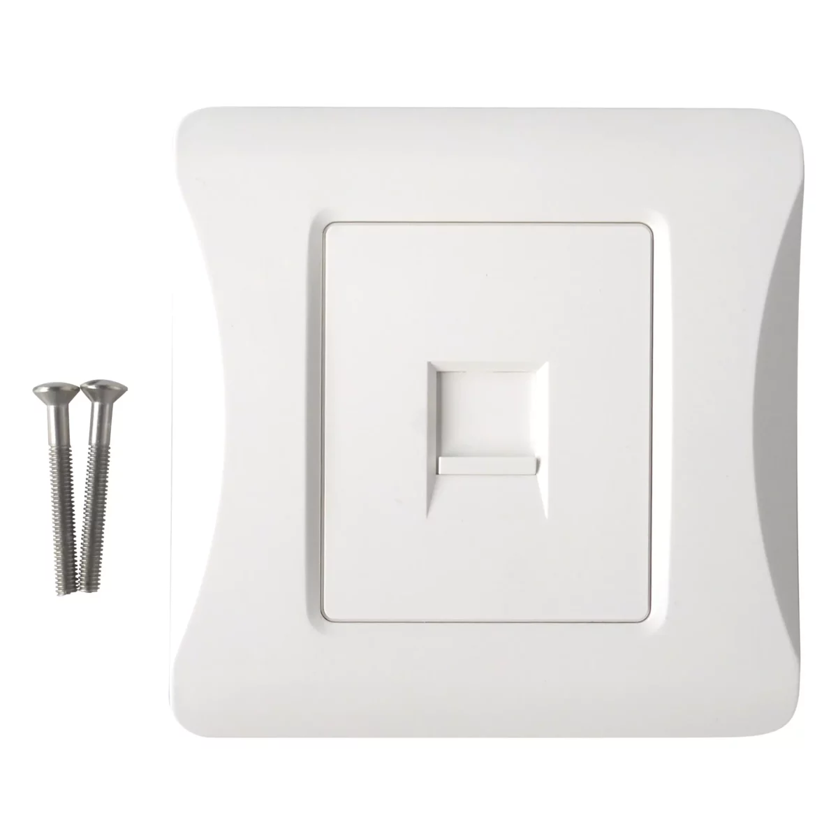 Face Plate-45° (86×86) -w/-Shutter-White 1-Port