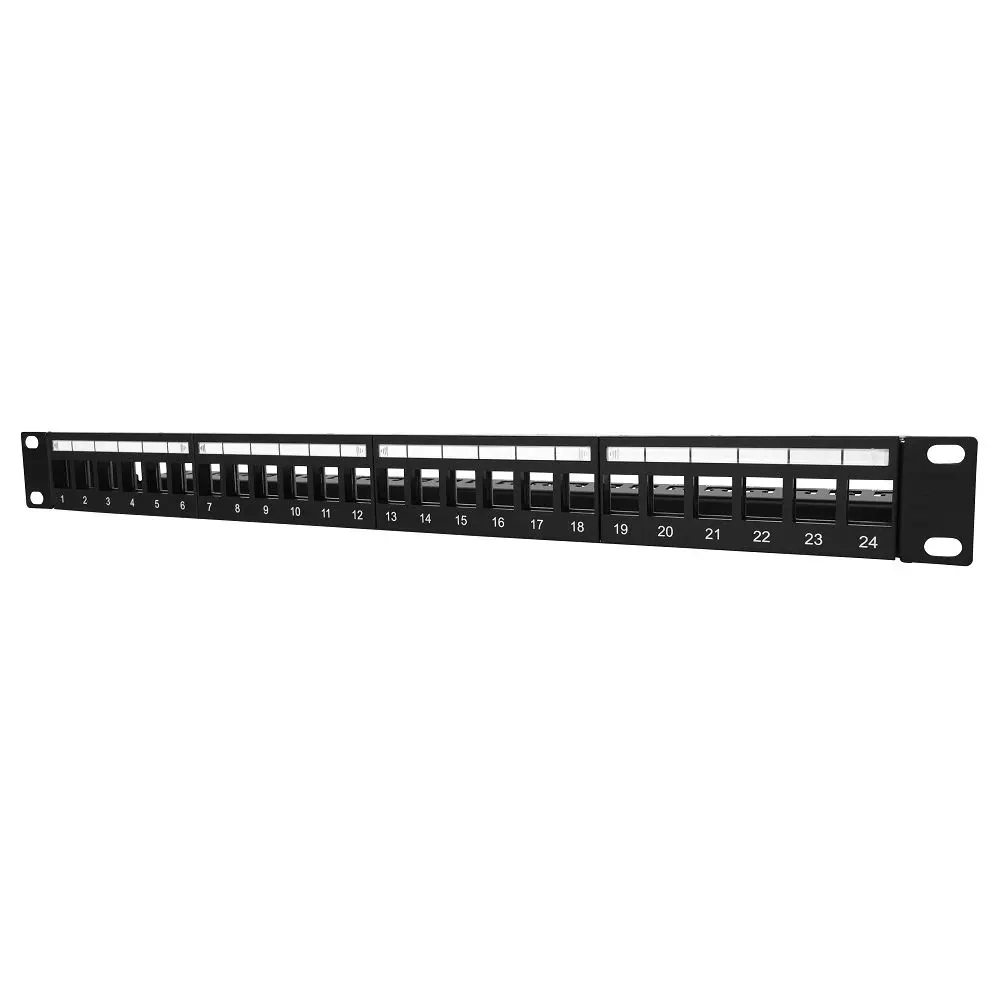 Patch Panel 1U 24 port SFTP for 180° Black Unloaded