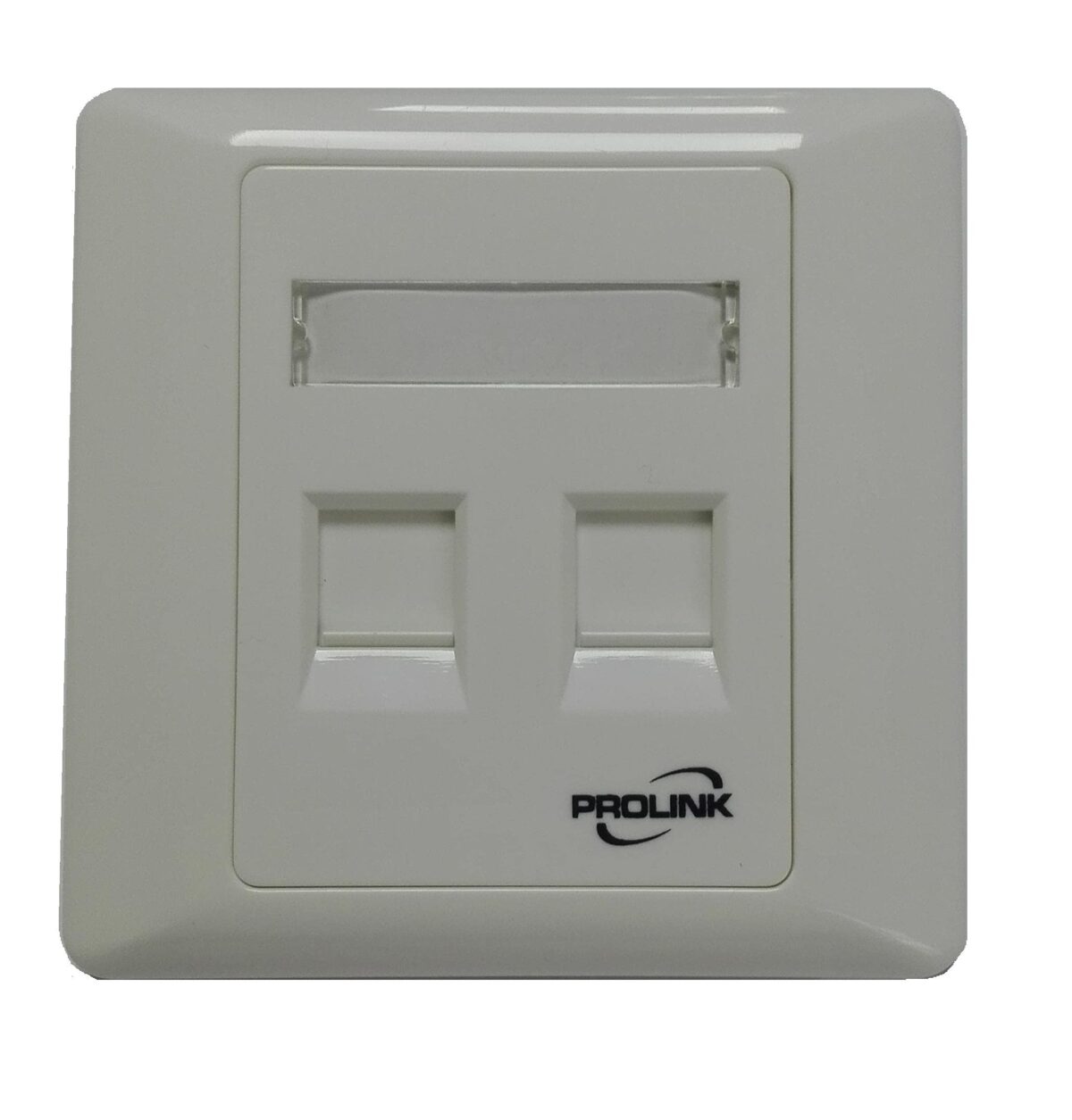 Face Plate-45° (86×86)-w/-Shutter-White 2-Port