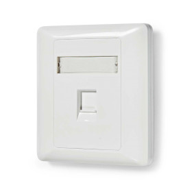 Face Plate-45° (86×86) -w/-Shutter-White 1-Port